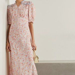 nwot RIXO Gwen Sea shell Printed Crepe Midi Dress